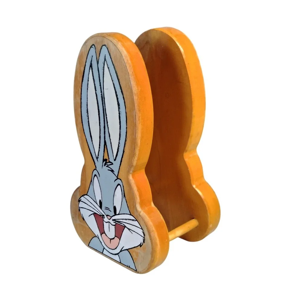 Vintage 1995 Warner Brothers Looney Tunes Bugs Bunny Wood Napkin Holder RARE